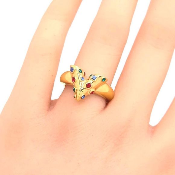 Louis Vuitton M68924 Burg Escential V Planet Ring M Approx 12 Gold Color Metal